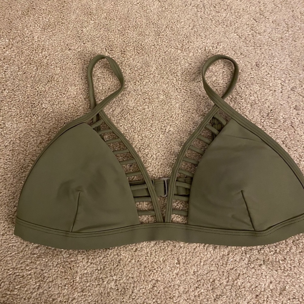 Hollister army green bikini top